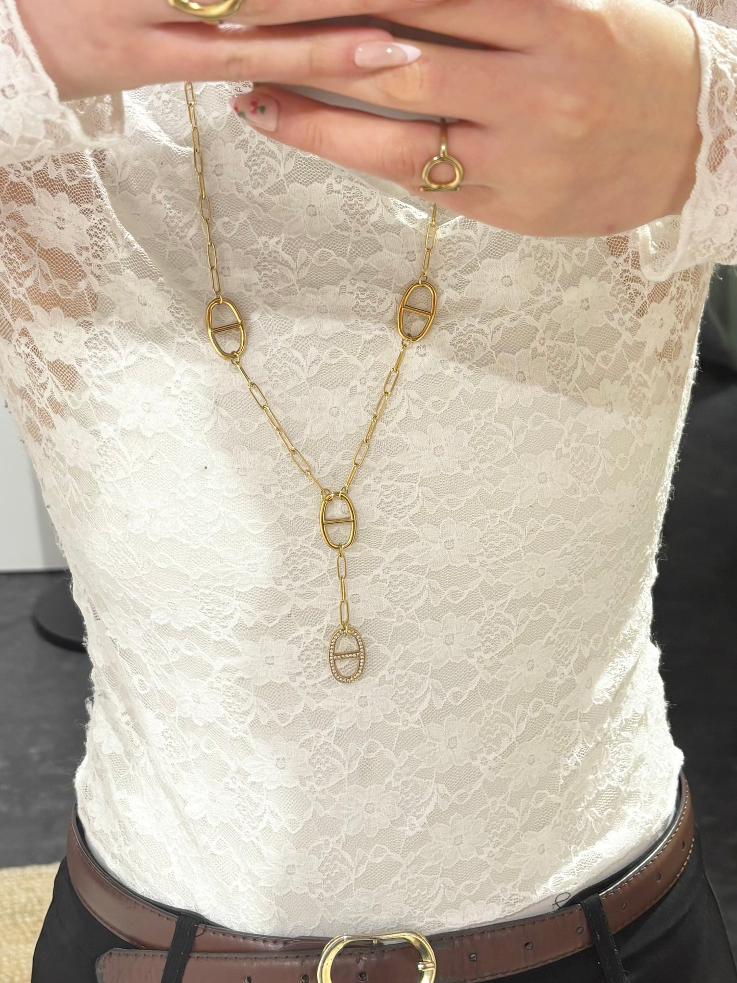 Sautoir Y MARINE strass