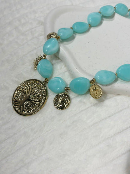 Collier AMBRE bleu