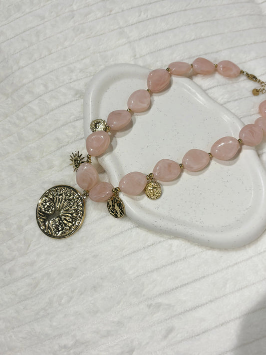 Collier AMBRE rose