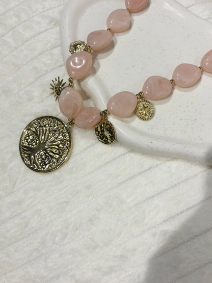 Collier AMBRE rose