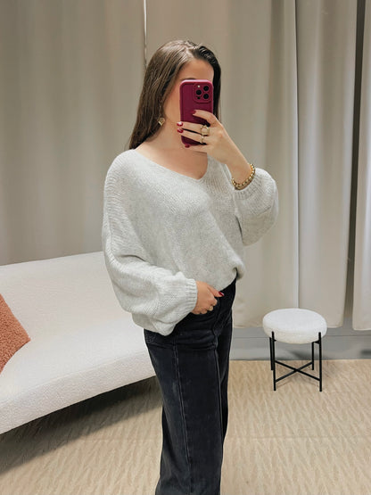Pull KIRBY gris clair chiné