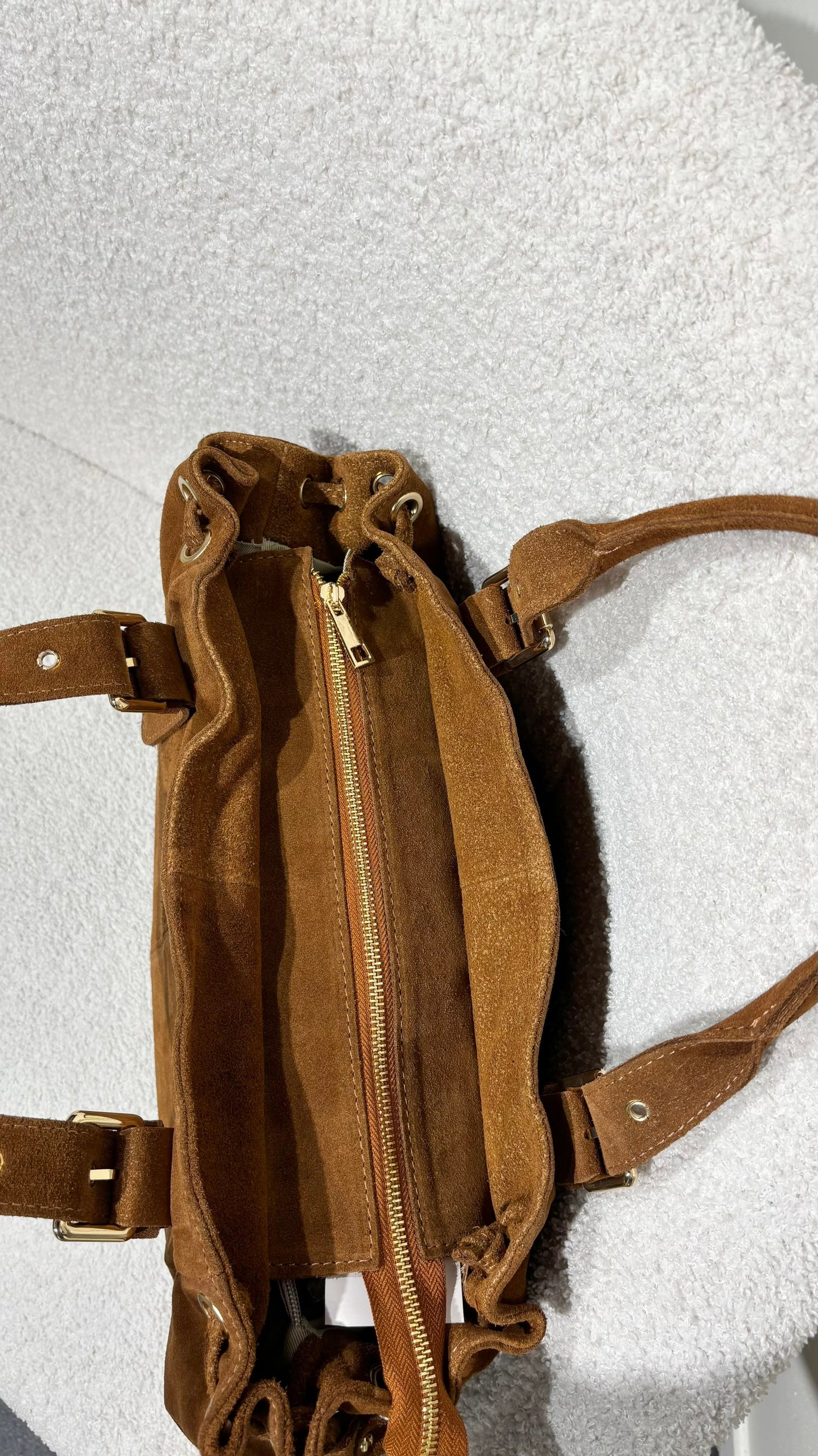 Sac GEREL camel en daim grand modèle