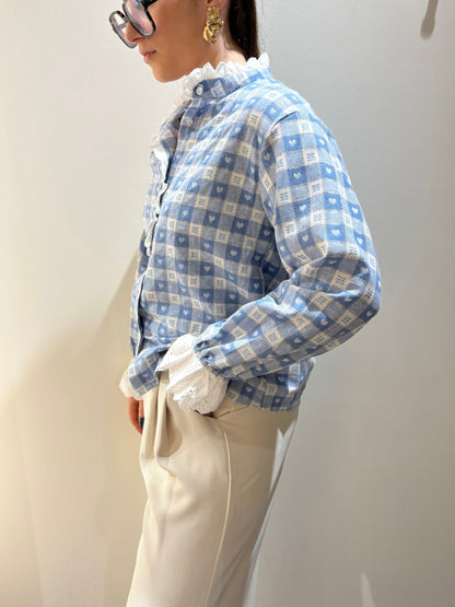 Blouse VICHY bleu et blanche