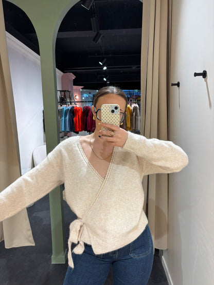 Gilet cache-cœur JADE beige
