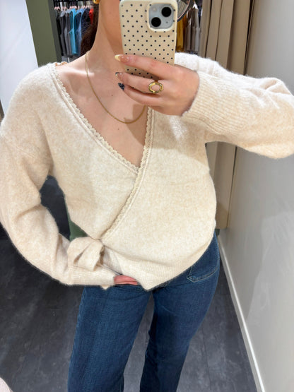 Gilet cache-cœur JADE beige