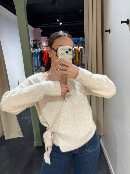 Gilet cache-cœur JADE beige