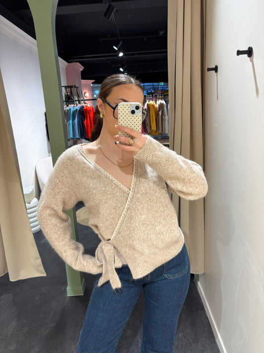 Gilet cache-cœur JADE taupe