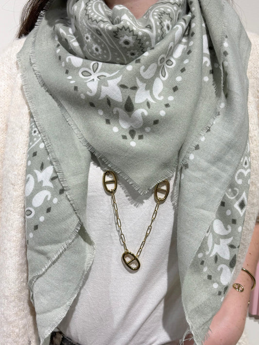 Foulard bandana vert d'eau