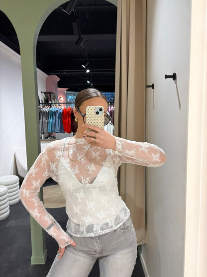 Top DENTELLA blanc