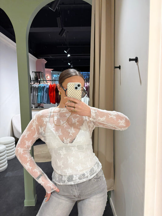 Top DENTELLA blanc