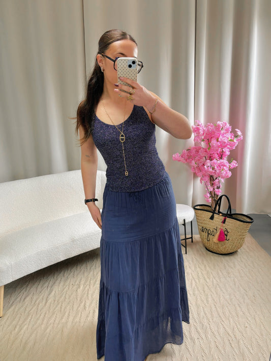 Jupe longue VOLOMIA bleu marine