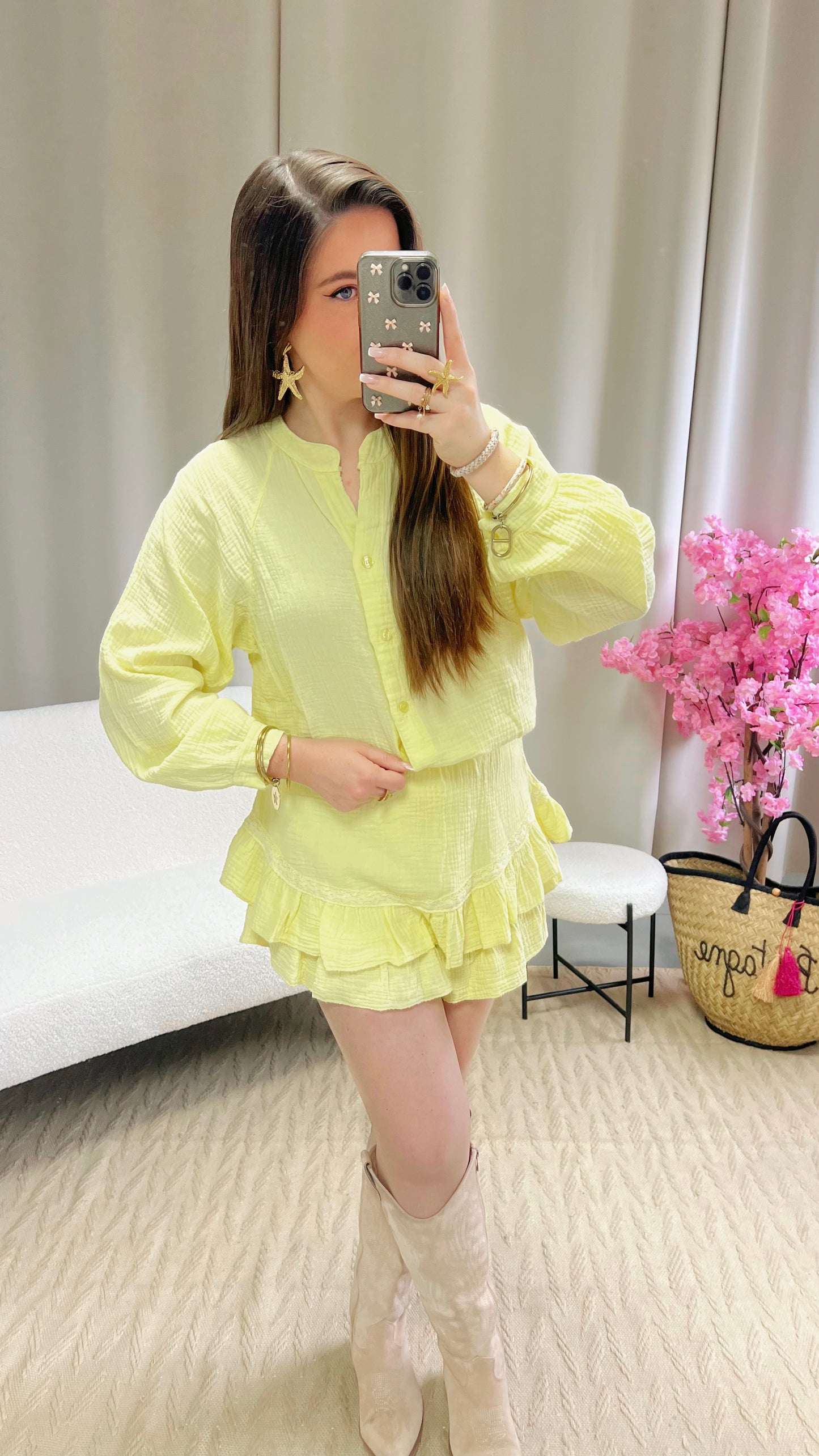 Jupe short LINA jaune