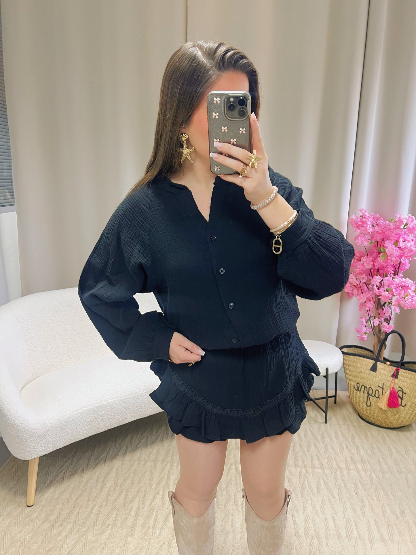 Jupe short LINA noir