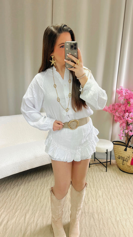 Jupe short LINA blanc