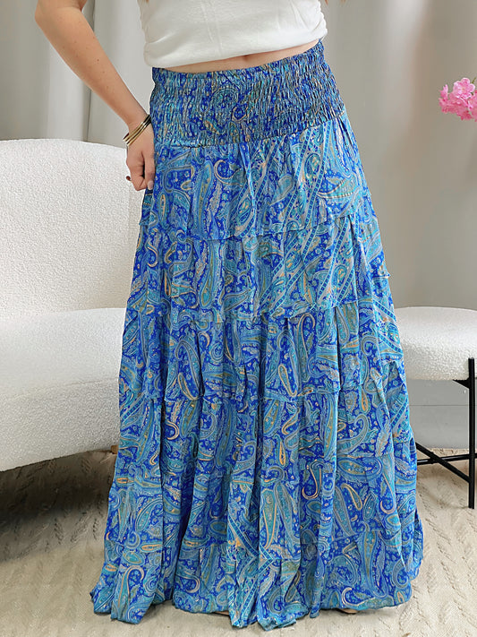 Jupe BOHÈME bleu électrique