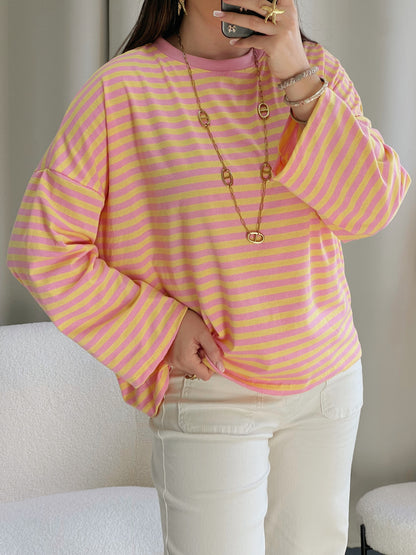 T-shirt MARINE jaune et rose