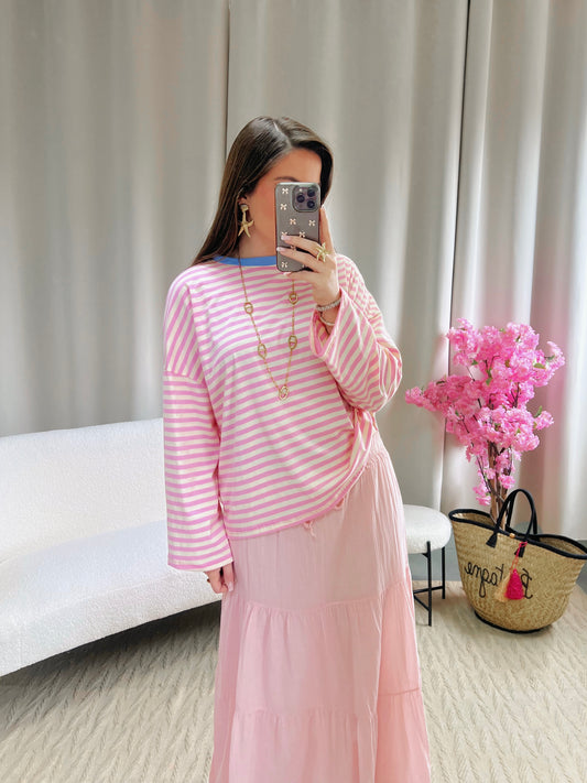 Jupe longue VOLOMIA rose clair