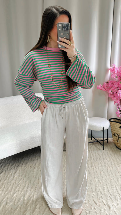 Pantalon en lin LIVIA beige
