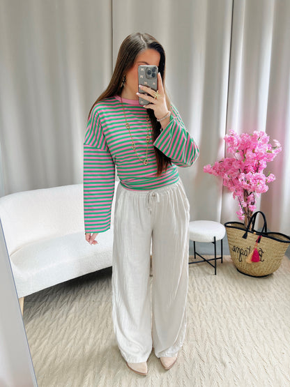 Pantalon en lin LIVIA beige