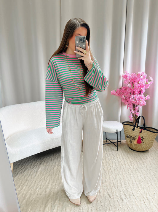Pantalon en lin LIVIA beige